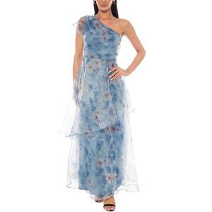 Oleg Cassini Womens  Printed Organza Gown